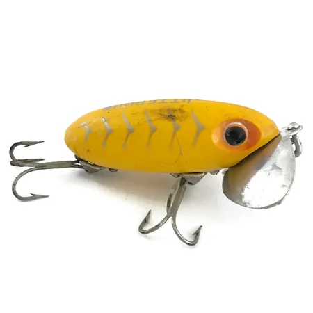 Fred Arbogast Jitterbug Oppervlakte-aas, Geel, 10g, Metalen Lip, #5067