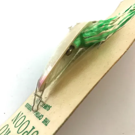 Hydro Lures Weedless Hydro Spoon UV Lepel, Wit/Groen, 14g, UV-Skirt #5197