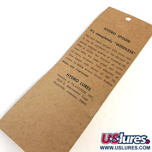 Hydro Lures Weedless Hydro Spoon UV Lepel, Wit/Groen, 14g, UV-Skirt #5197