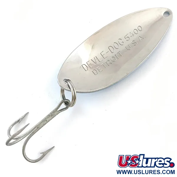 Dardevle Devle Dog 5400 Lepel, White/Blue/Nickel, 14g, Vintage, #5224