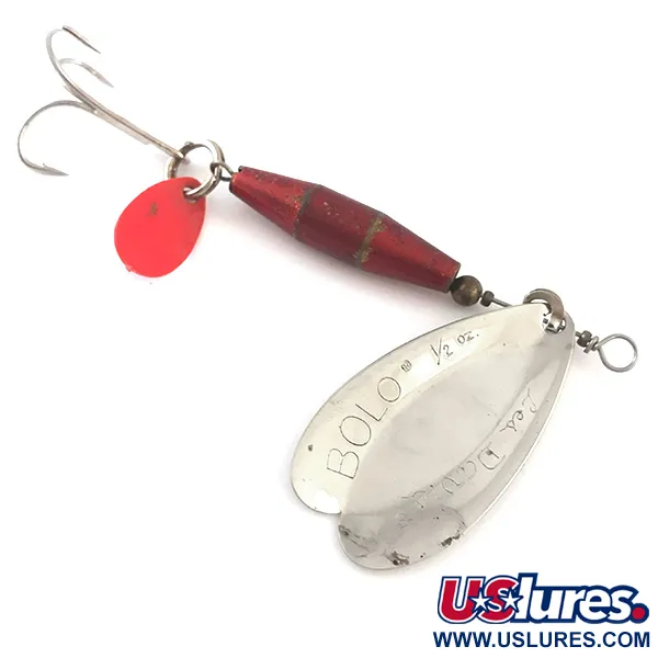 Luhr Jensen Les Davis Bolo UV Spinner, Nikkel/Rood, 14g, UV, #5256