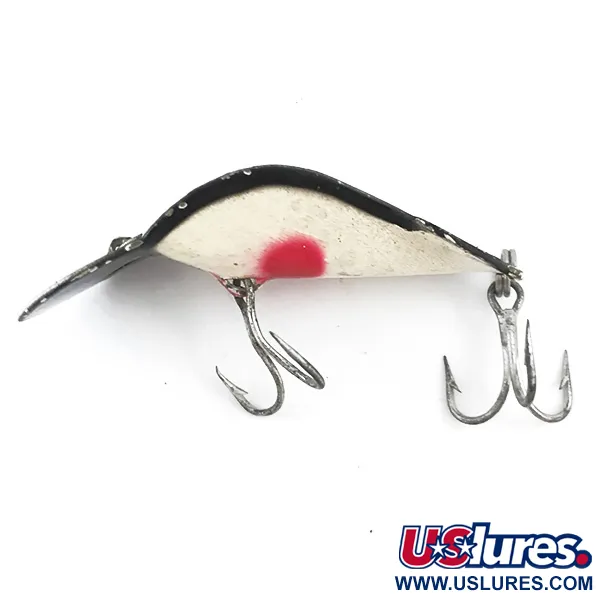 Buck Perry Spoonplug Lepel, Zwart/Wit/Rood, 7g, Vintage, #5298