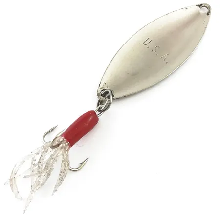 Mepps Spoon 2 Lepel, Nikkel / Rood, 9g, Gevederde Dreg, #5363