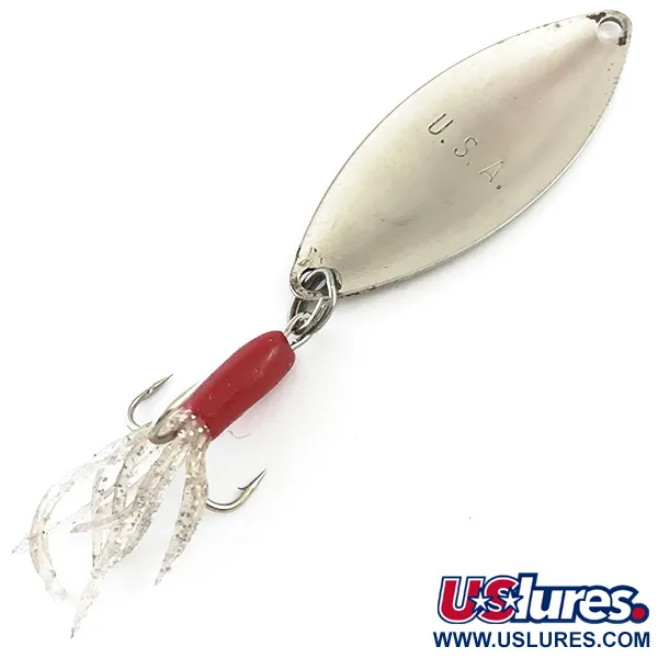 Mepps Spoon 2 Lepel, Nikkel / Rood, 9g, Gevederde Dreg, #5363