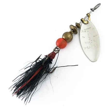 Mepps Aglia Long 0 Dressed Spinner, Zilver, 3g, Geveerde Dreg, #5374