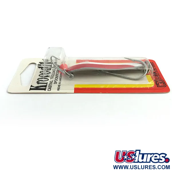 Luhr Jensen Krocodile Die #4 Lepel, Rood/Wit, 14g, Enkele Haak, #5453