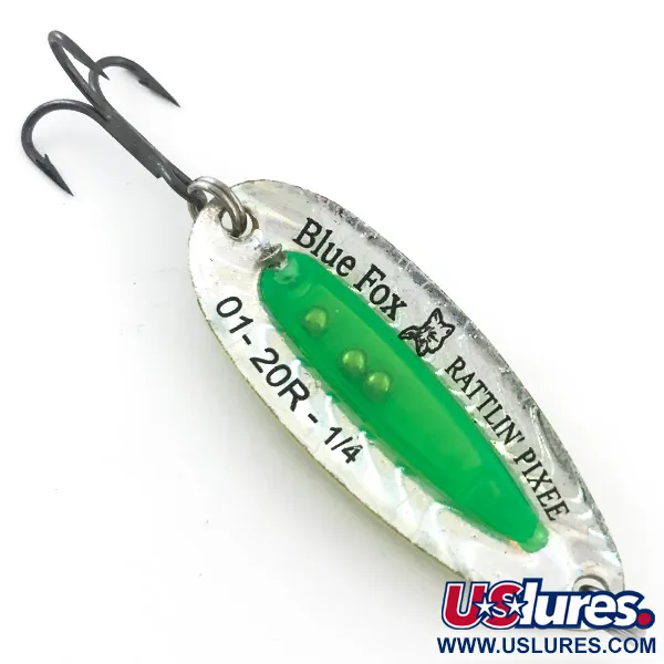 Blue Fox Rattlin Pixee UV Lepel, Golden Herring / Green UV, 7g, #5593