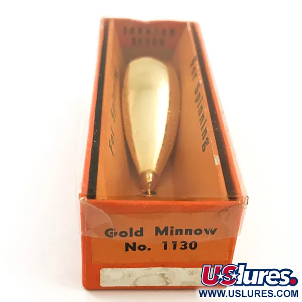 Vintage Johnson Silver Minnow Lepel, Goud, 9g, Wierloos, #5632