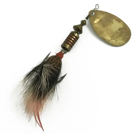 Mepps Aglia 3 dressed Spinner, Goud, 7.3g, Natuurlijk haar, #5828