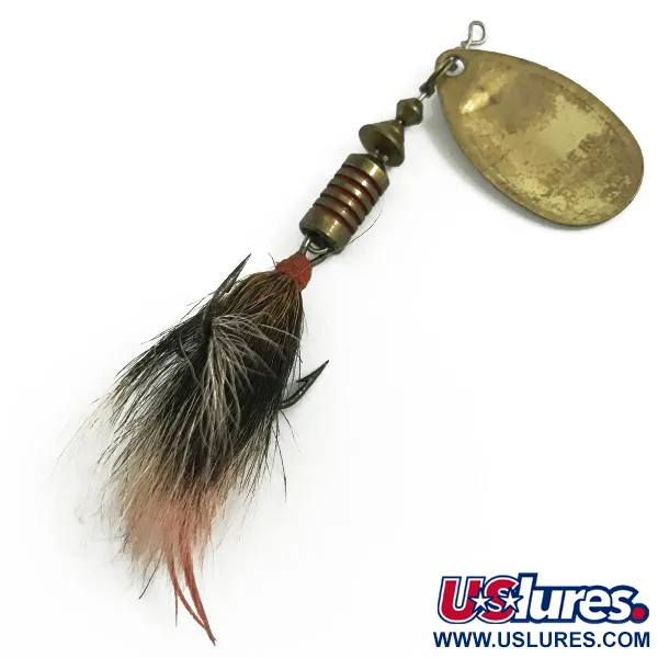 Mepps Aglia 3 dressed Spinner, Goud, 7.3g, Natuurlijk haar, #5828