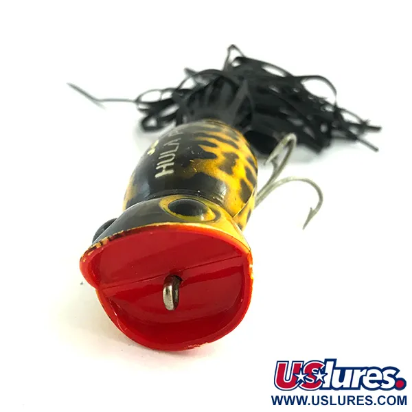 Fred Arbogast Hula Popper Popper, Tiger, 14g, Rubber Skirt, #5841