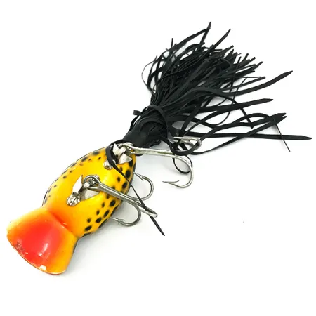 Fred Arbogast Hula Popper Popper, Tiger, 14g, Rubber Skirt, #5841