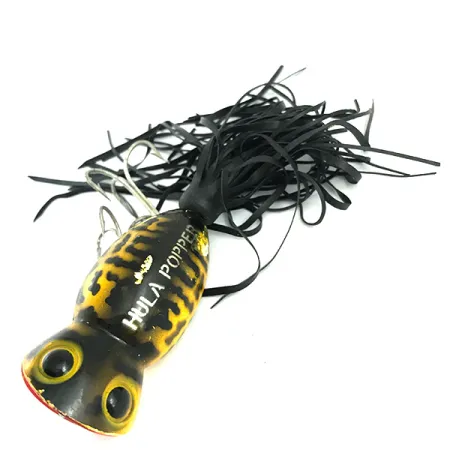Fred Arbogast Hula Popper Popper, Tiger, 14g, Rubber Skirt, #5841
