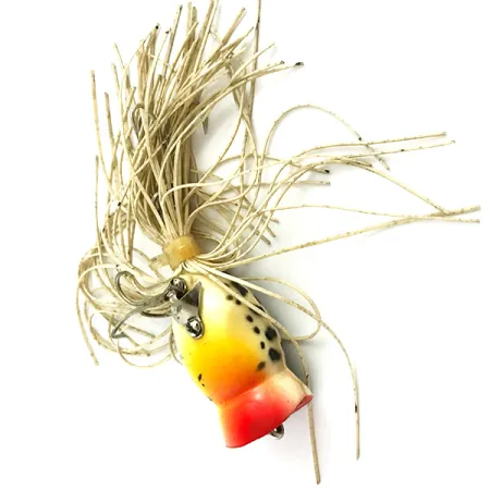 Fred Arbogast Hula Popper, Tiger, 8g, rubberen skirt, #5858