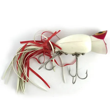 Fred Arbogast Hula Popper Oppervlakteplug, Rood / Wit, 14g, #5859