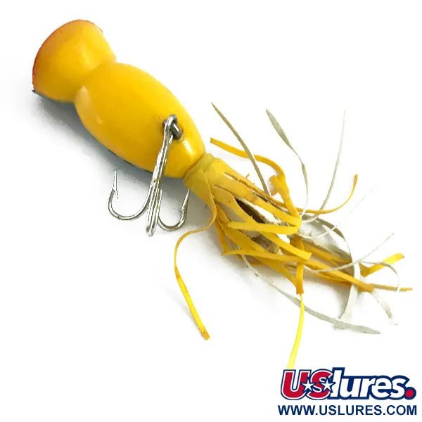 Fred Arbogast Hula Popper, Fire Tiger, 3g, Rubberen skirt, #5867