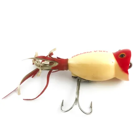 Fred Arbogast Hula Popper Oppervlaktelaas, Rood / Wit, 8g, #5878