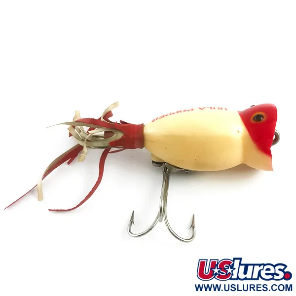 Fred Arbogast Hula Popper Oppervlaktelaas, Rood / Wit, 8g, #5878