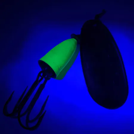 Blue Fox Super Vibrax 5 UV Spinner, Zilver / Groen, 13g, UV, #6104