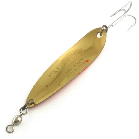 Luhr Jensen Krocodile Lepel, Gehamerd goud/Rood, 23g, UV, #5954