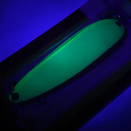 Luhr Jensen Krocodile Die #4 Glow Lepel, Wit / Groen, 19g, #5971