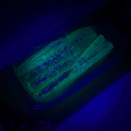 Johnson Crappie Buster Shad Tubes UV softbait, Blue/Green/Glitter, #6021