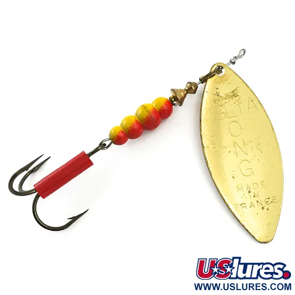 Mepps Aglia Long 2 Spinner, Goud / Oranje, 7.4g, Wilgenblad, #6025