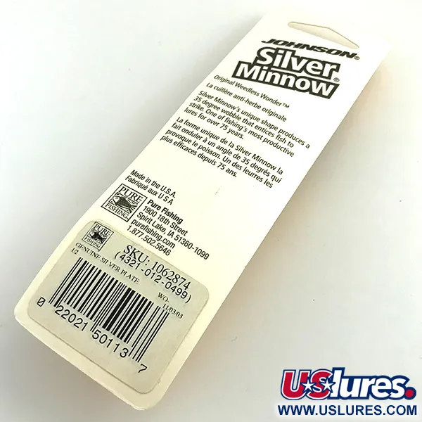 Johnson Silver Minnow Wierloze Lepel, Zilver, 14g, Spinnerblad, #7548