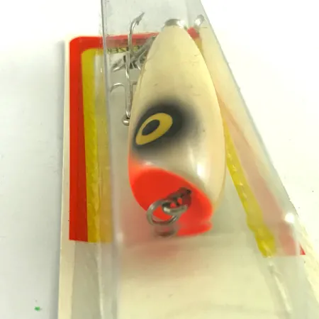 Luhr Jensen P.J.POP Houten Popper, White Pearl/Orange, 17g, uniek, #6046