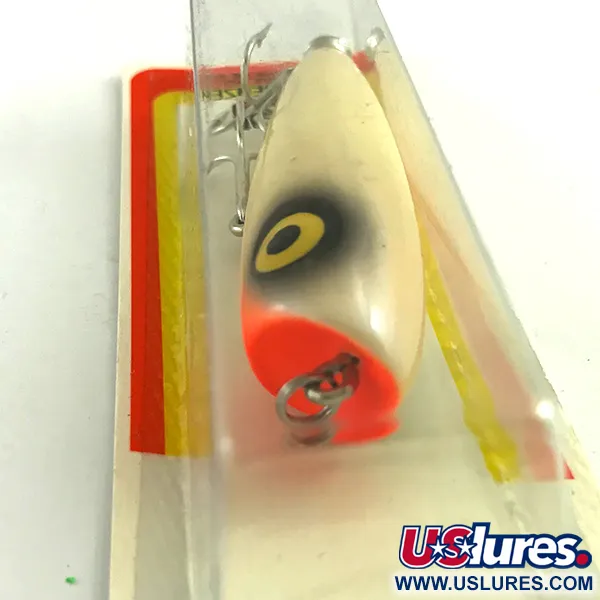 Luhr Jensen P.J.POP Houten Popper, White Pearl/Orange, 17g, uniek, #6046