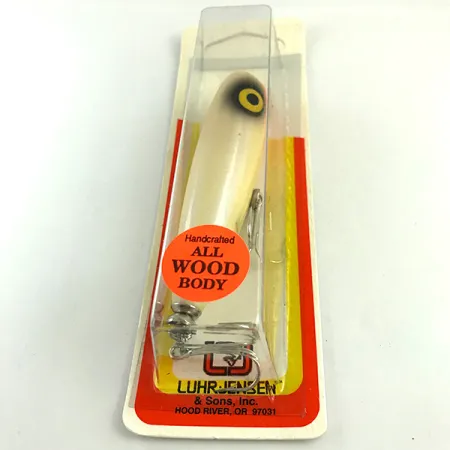 Luhr Jensen P.J.POP Houten Popper, White Pearl/Orange, 17g, uniek, #6046