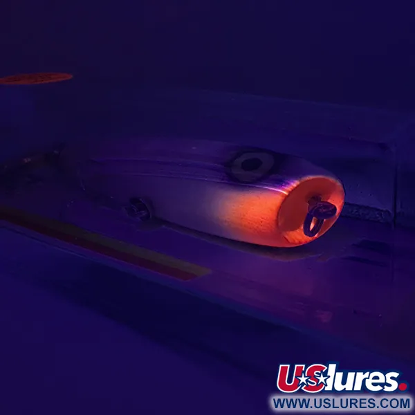 Luhr Jensen P.J.POP Houten Popper, White Pearl/Orange, 17g, uniek, #6046