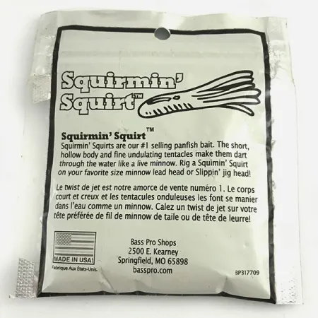 Bass Pro Shops Squermin' Squirts Tube, Wit Glow, 3.5cm, Glow, #6094