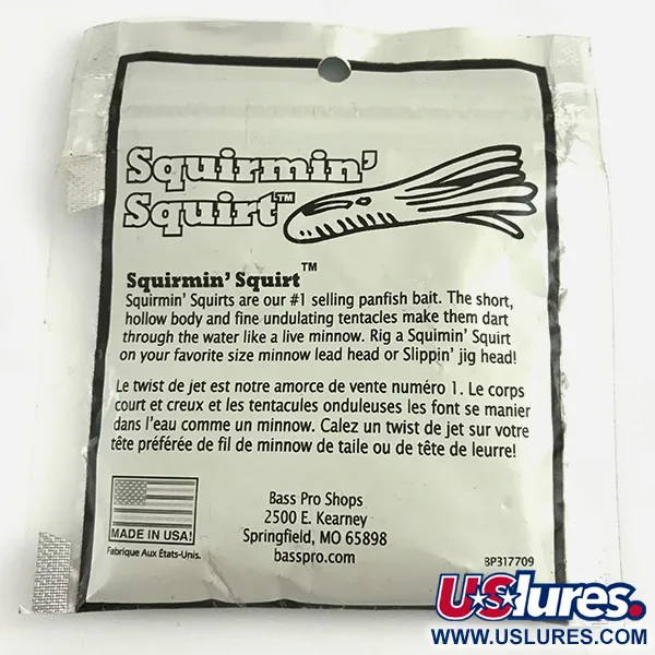 Bass Pro Shops Squermin' Squirts Tube, Wit Glow, 3.5cm, Glow, #6094