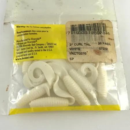 Riverside soft bait Twister, Wit, 5cm, geribbeld lichaam, #6133