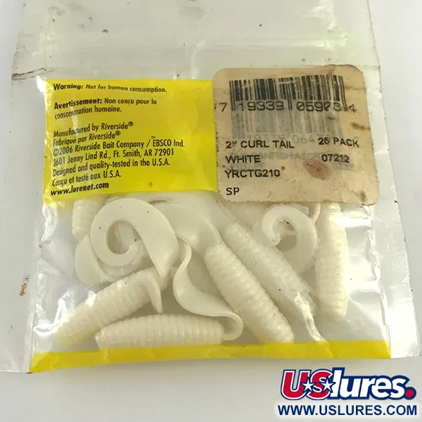 Riverside soft bait Twister, Wit, 5cm, geribbeld lichaam, #6133