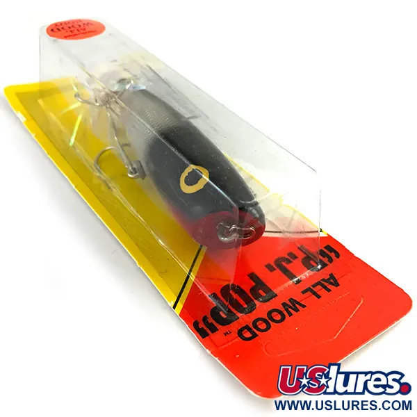 Luhr Jensen P.J.POP Houten Popper, Zilver / Zwart, 17g, hout, #6151