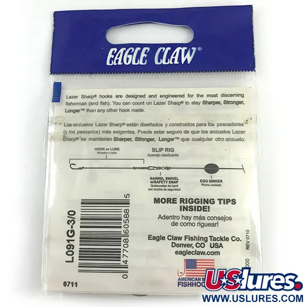 Eagle Claw #3/0 Jig Hooks, Zwart, Maat 3/0, Offset Steel, #6160