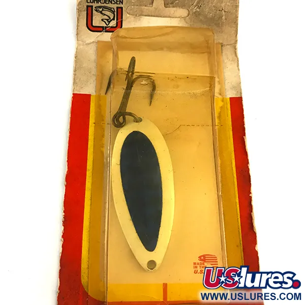 Luhr Jensen Krocodile Stubby Lepel, Wit / Blauw, 24g, Compact, #6197