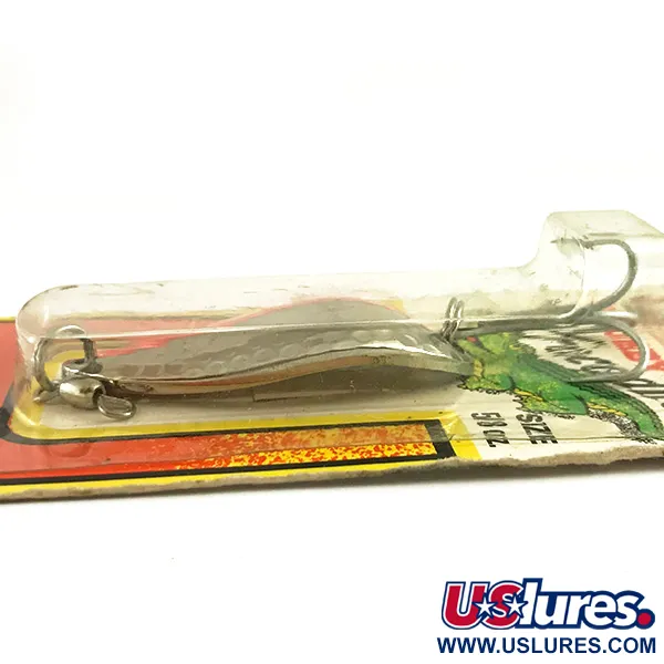 Luhr Jensen Krocodile Stubby Lepel, Gehamerd Nikkel/Rood UV, 18g, #6222