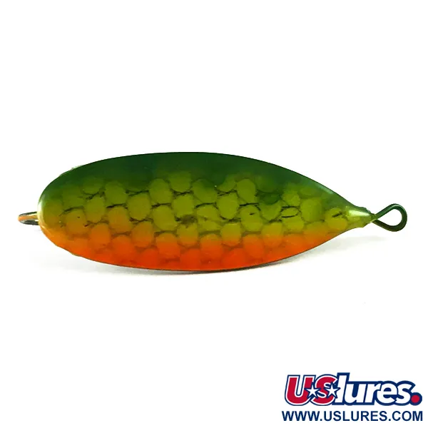 Johnson Silver Minnow Lepel, Oranje/Groen/Nikkel, 6g, Wierbeschermer, #6238