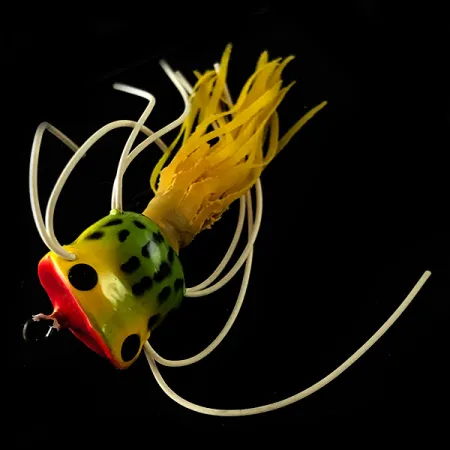 Fred Arbogast Hula Popper Popper, Frog, 1,6g, Rubberen Skirt, #6241