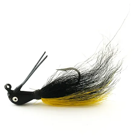 Northland Sting'r Bucktail Jig, Zwart/Geel, 12g, Stinger-oog, #6290