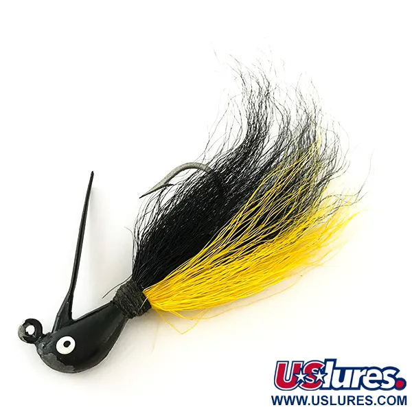 Northland Sting'r Bucktail Jig, Zwart/Geel, 12g, Stinger-oog, #6290