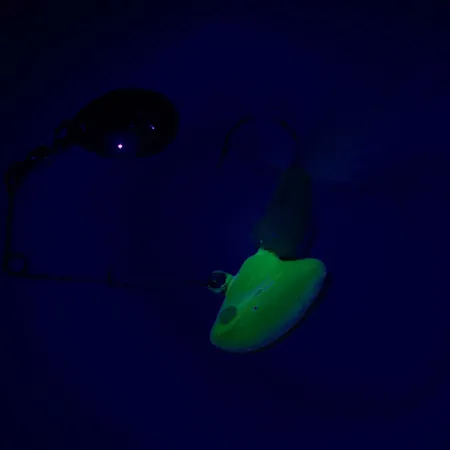 Johnson Beetle Spin Spinnerbait, Nikkel/Geel/Wit, 11g, UV-Glow, #6292