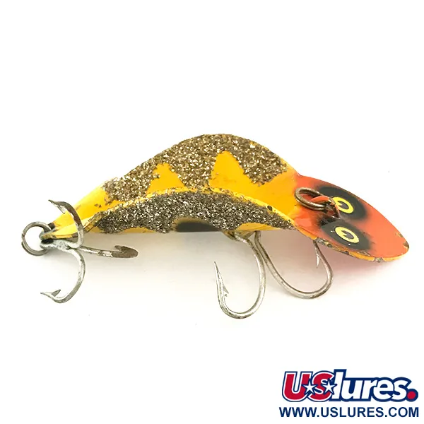 Buck Perry Spoonplug Lepel, Geel/Rood/Zilver, 7g, Vintage, #6400