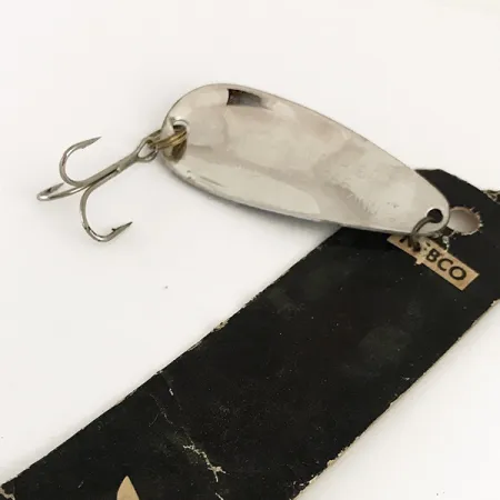 Nebco FlashBait 266 Lepel, Wit, Zwart, Nikkel, 10g, Vintage, #6421