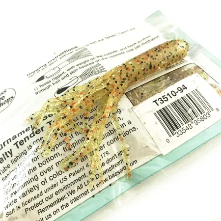 Bass Pro Shops Salty Tender Tubes Softbait, Bruin, 9cm, zout, #6486