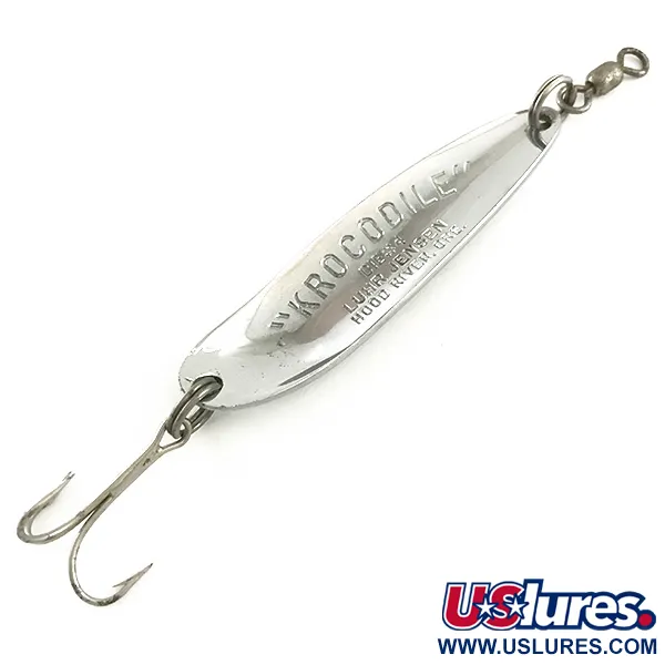 Luhr Jensen Krocodile Die #4 Lepel, Nikkel/Groen, 14g, Verre worp, #6490