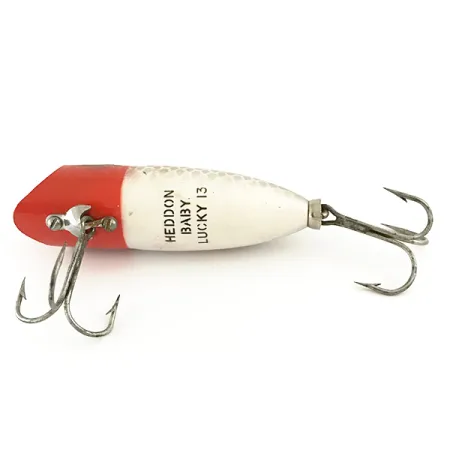 Heddon Baby Lucky 13 Oppervlakteplug, Rood/Wit/Zilver, 9g, #6550